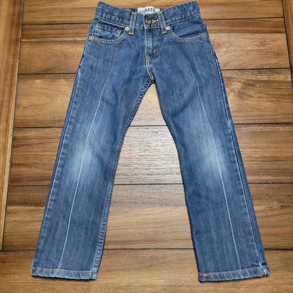 Levi Strauss Signature Boys Slim Straight Denim Jeans - Size 8 Slim
